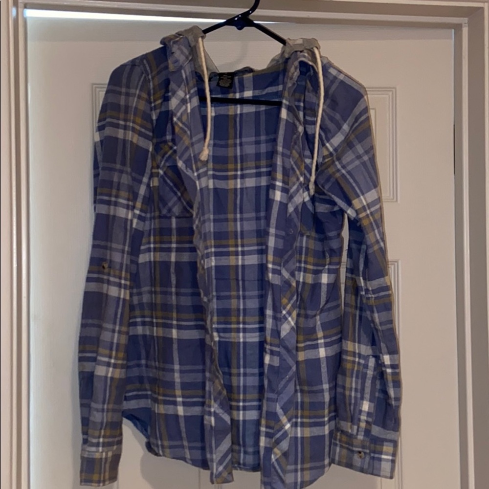 Blue flannel hoodie